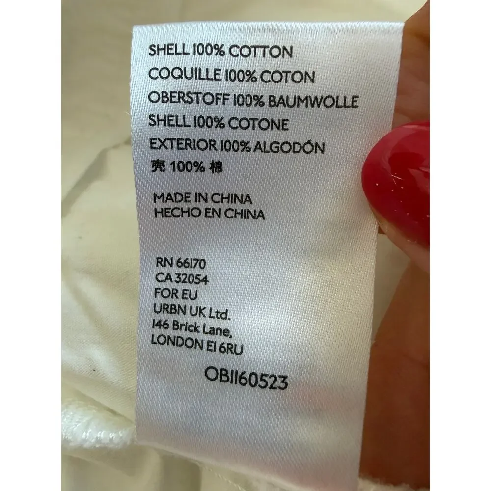 Anthropologie White Cargo Utility Mini Skirt Women Size 4 Cotton